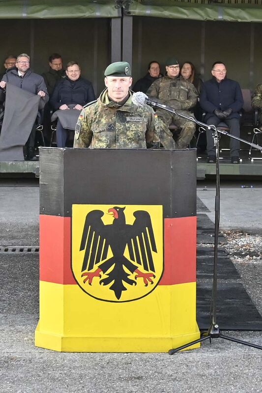 Rede vom Bataillonskommandeur Oberstleutnant Norman Tauchnitz