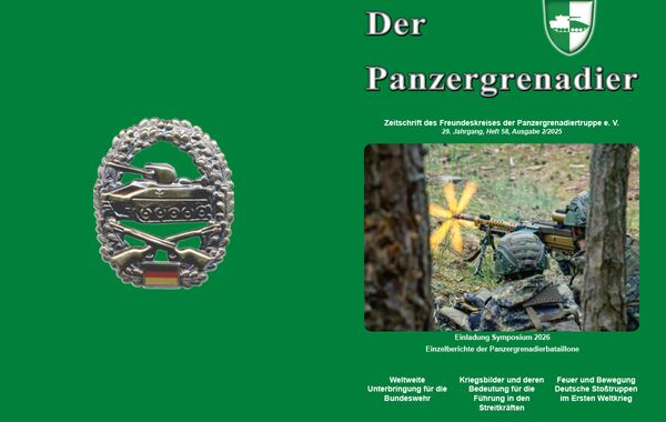 Cover der Zeitschrift "Der Panzergrenadier" Ausgabe 2/2025